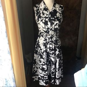 Sleeveless collared button down dress